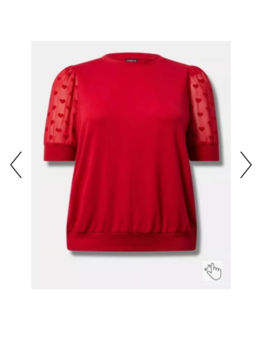 Torrid Lace Sleeve Crew Neck Top - Jester RED
